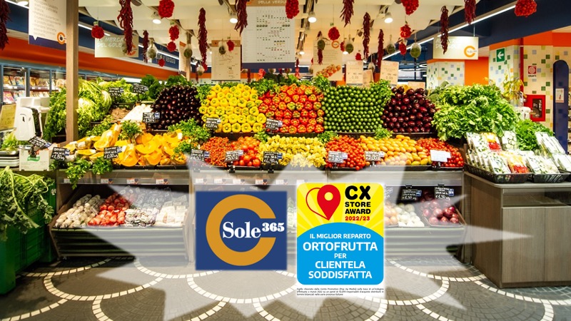 Sole 365 l’insegna prima come rapporto Qualità/Prezzo del reparto Ortofrutta