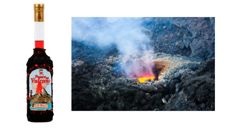 Lava dell’Etna+ erbe officinali locali = Fuoco del Vulcano