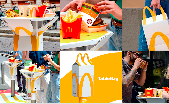 McDonald’s lancia TableBag, il packaging che si trasforma in tavolino