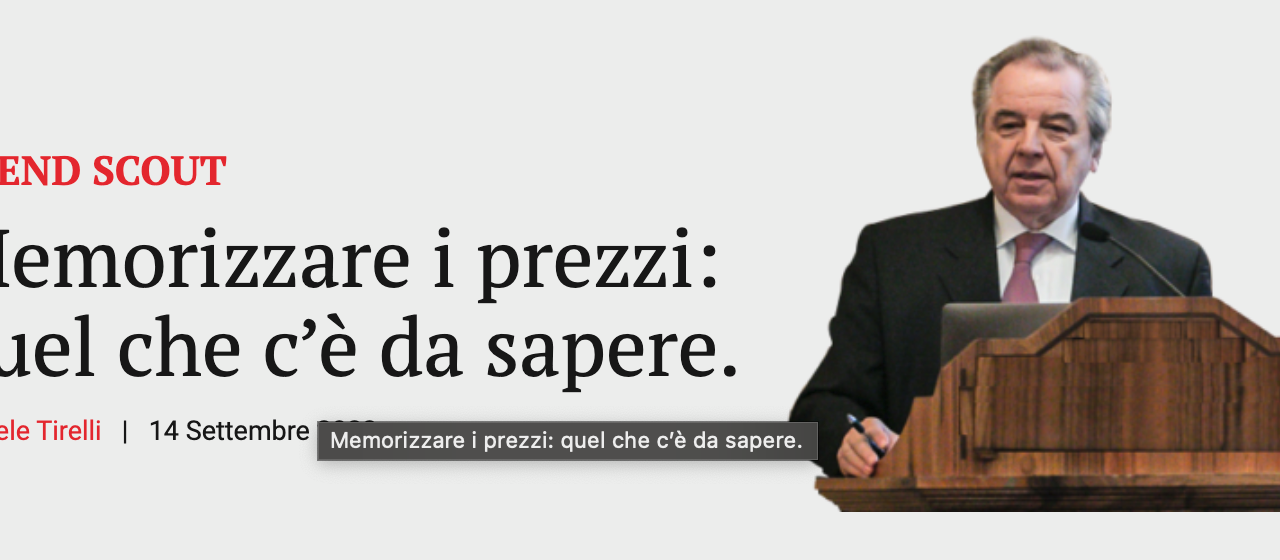 Inflazione? Ma se i consumatori non ricordano i prezzi?