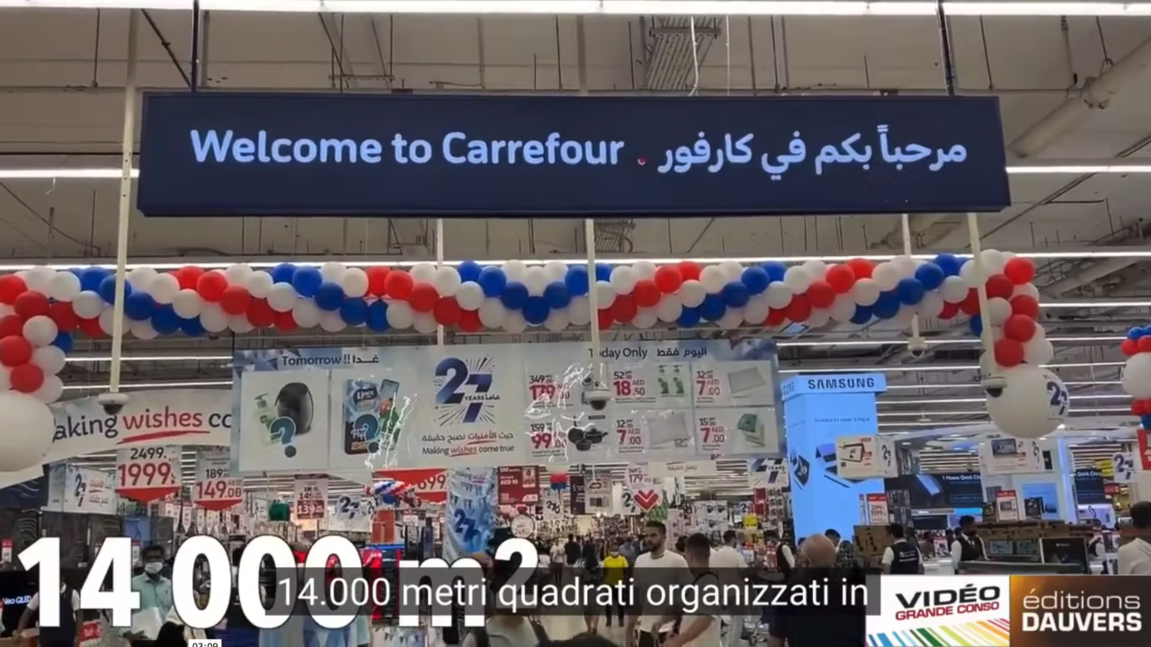 Il più grande Carrefour del mondo (a Dubai)  presentato da Olivier Dauvers (sottotitoli in italiano)