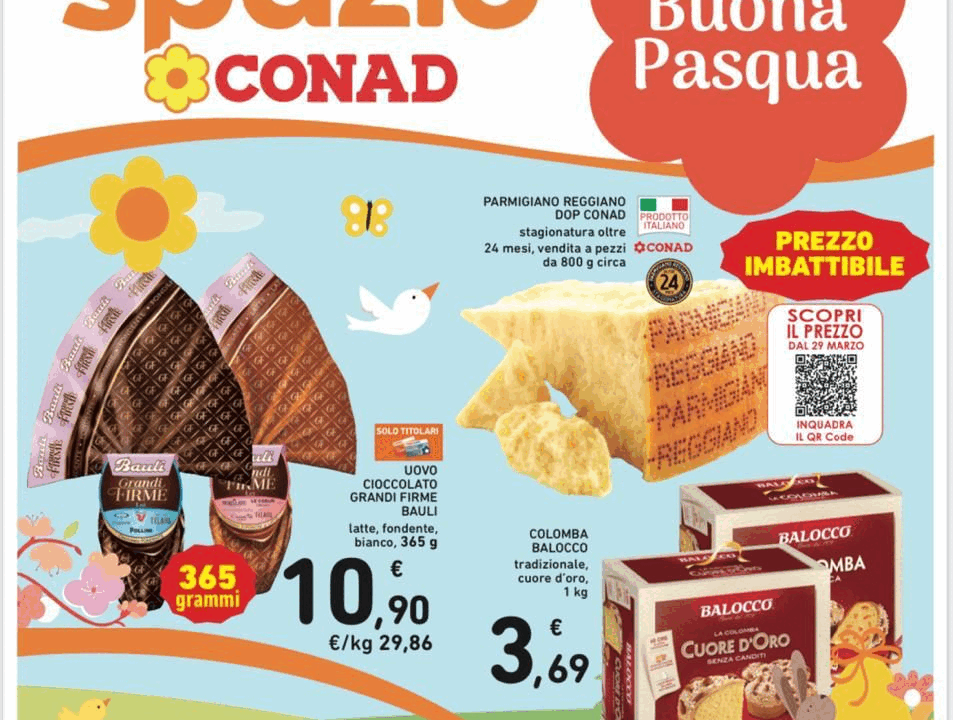 Il volantino pasquale di CONAD Adriatico e le mie parabole economiche