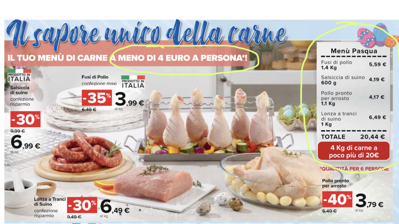 La promozione di Carrefour per il menù di Pasqua