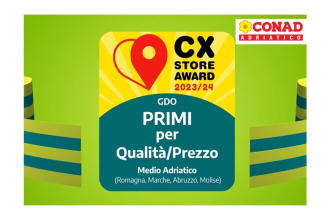 CONAD Adriatico per il 4° anno vede riconosciuto il suo Miglior Rapporto Qualità/Prezzo