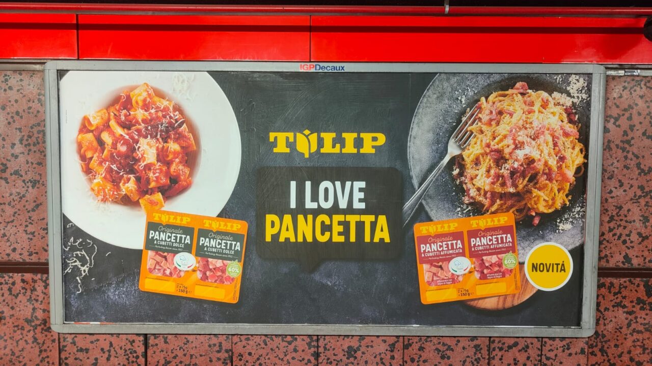 I LOVE PANCETTA,  brevi considerazioni sulla pubblicità di Tulip