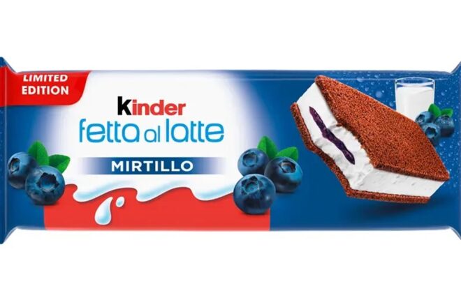 Kinder Fetta Al Latte Mirtillo Edizione Limitata: un superclassico  si diversifica.